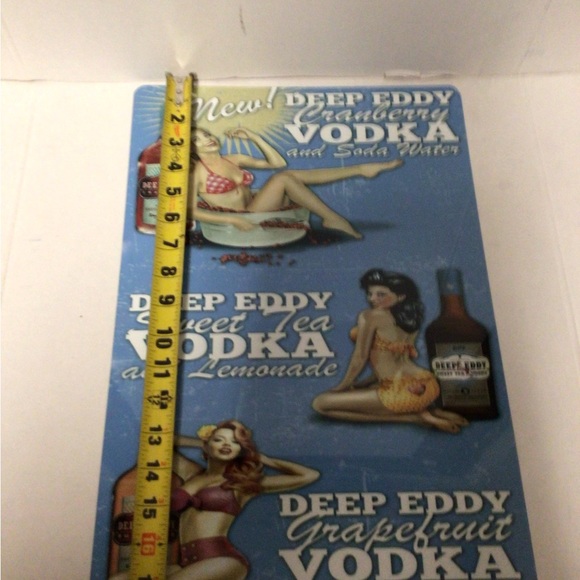 Deep Eddy Vodka Pin Up Girls Logo Metal Tin Liquor display wall sign - Picture 5 of 5